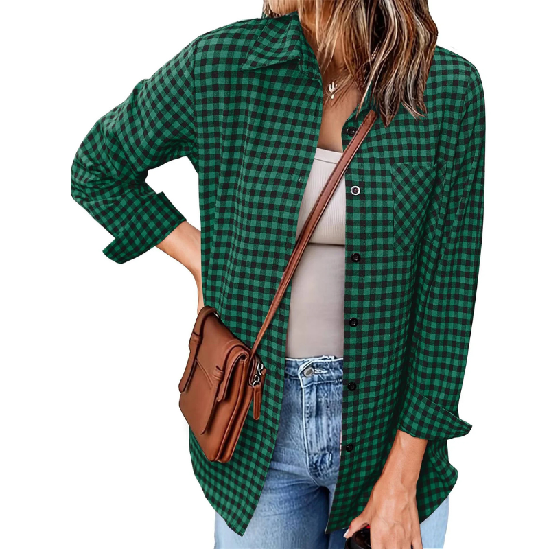 Flanell Button Down Hemd Für Damen | Langarm