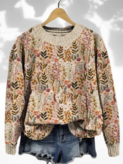Alesha | Bequemer geblümter Pullover
