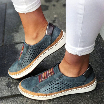 Slip-On Perforierte Sneakers Komfortsohle Für Damen