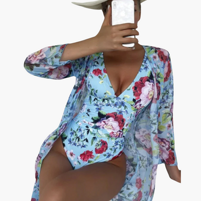 Wickel-Badeanzug - Damen Einteiler mit Bauchkontrolle