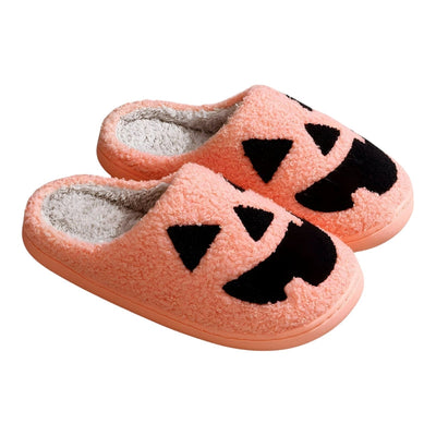 Monica Halloween Hausschuhe – Klassische Slipper mit Kürbis‑Motiv
