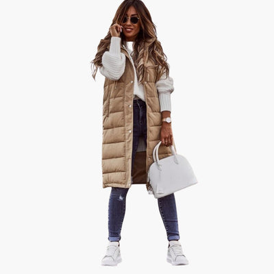 Gesteppt lange Weste für Damen