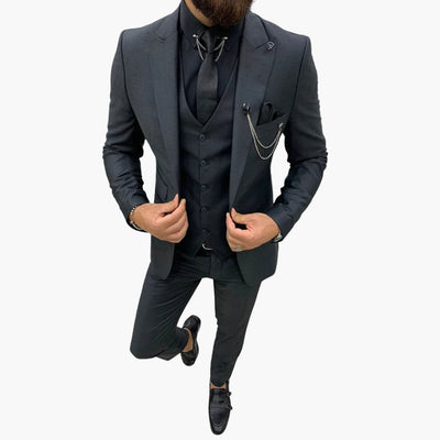 Slim Fit Anzug Set - Herrenanzug 3-teilig für Abendmode