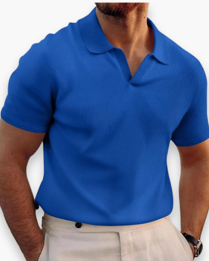 Herren Lässiges Polo mit V-Kragen | Kurzarm