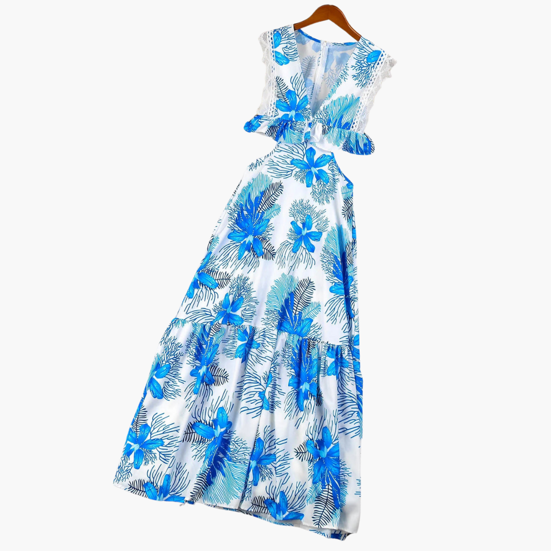 Modisches Spitzen Maxikleid - Damen Abendkleid elegant