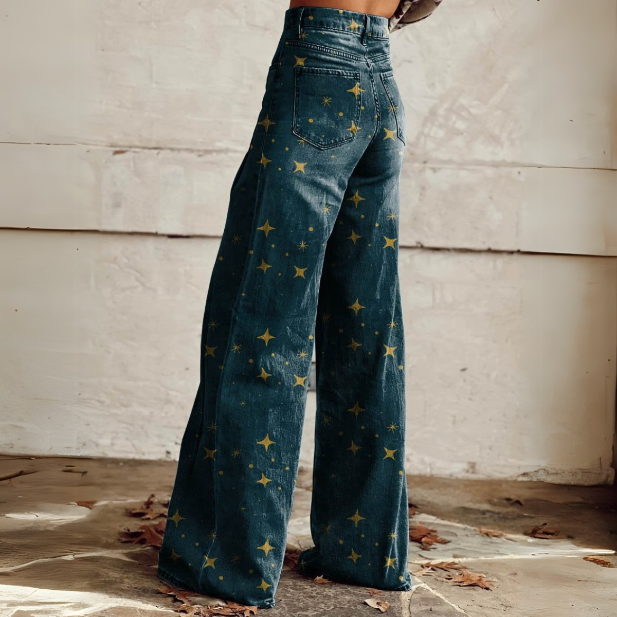 Sternmuster Weit Geschnittene Hosen Für Damen