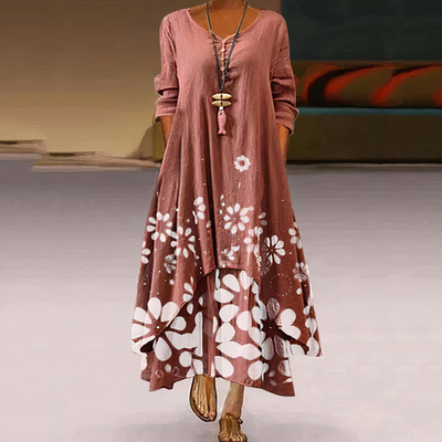 Elegantes baumwollkleid für frauen