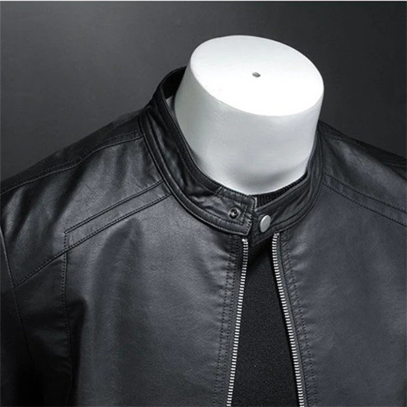 Wasserdichte Schwarze Bikerjacke Für Herren | Slim Fit