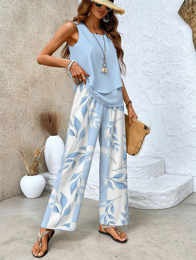 Oberteil und hose für damen elegantes 2-teiliges sommer-set