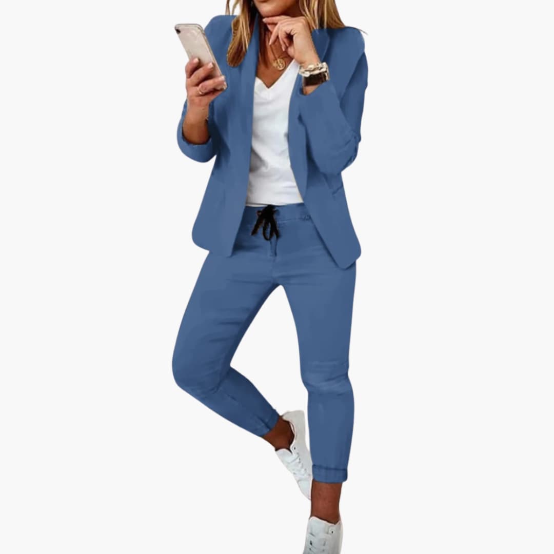 Lounge-Set für Frauen - Blazer mit Jogginghose und Kordelzug