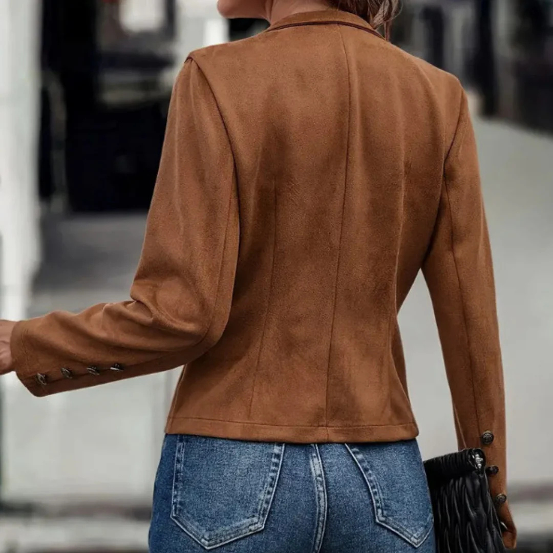 Damenblazer mit langen Ärmeln und Stehkragen