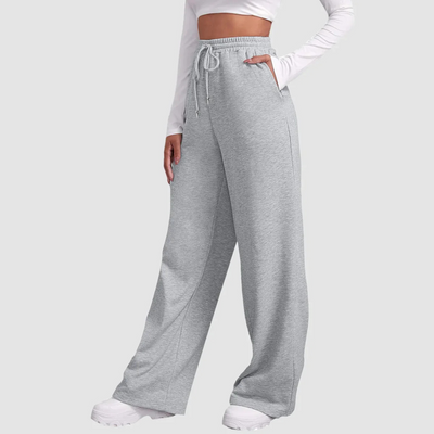 Damen Weit Bein Hochtaillierte Jogger Hose | Lockerer Schnitt