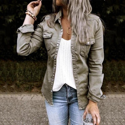 Denimjacke mit Brusttaschen für Damen