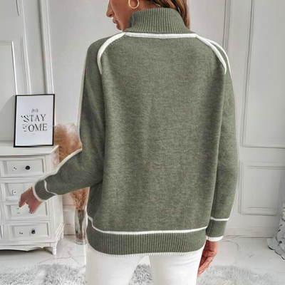 Pullover mit Kontrastbesatz – Schicker Komfort mit moderner Eleganz