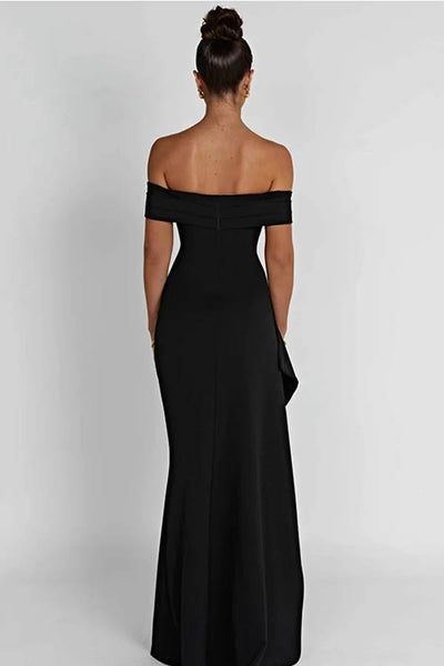 Leah® | Schulterfreies Maxikleid mit hohem Schlitz