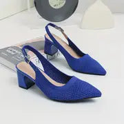 Hailey - Atmungsaktive Strickschuhe mit spitzer Zehe und Knöchelriemen