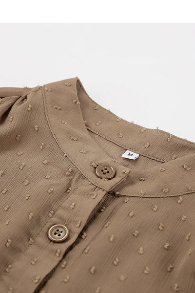 Zella® | Elegantes Hemd mit lockeren Punkten und Puffärmeln