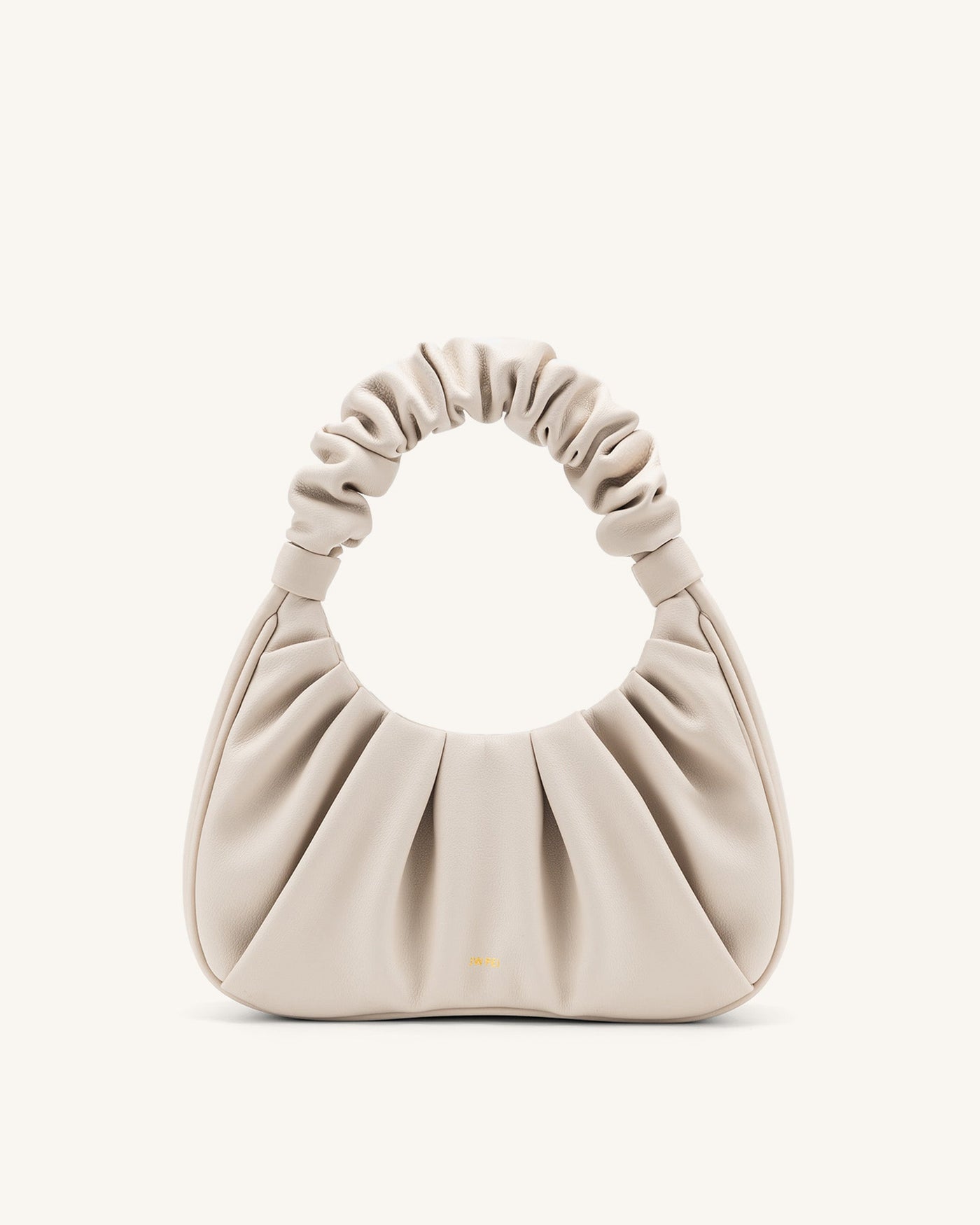 Schultertasche aus veganem Leder in Elfenbein