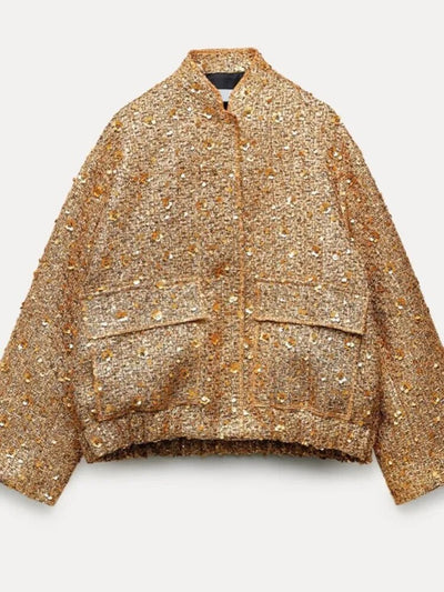 Jacke aus goldenem tweed