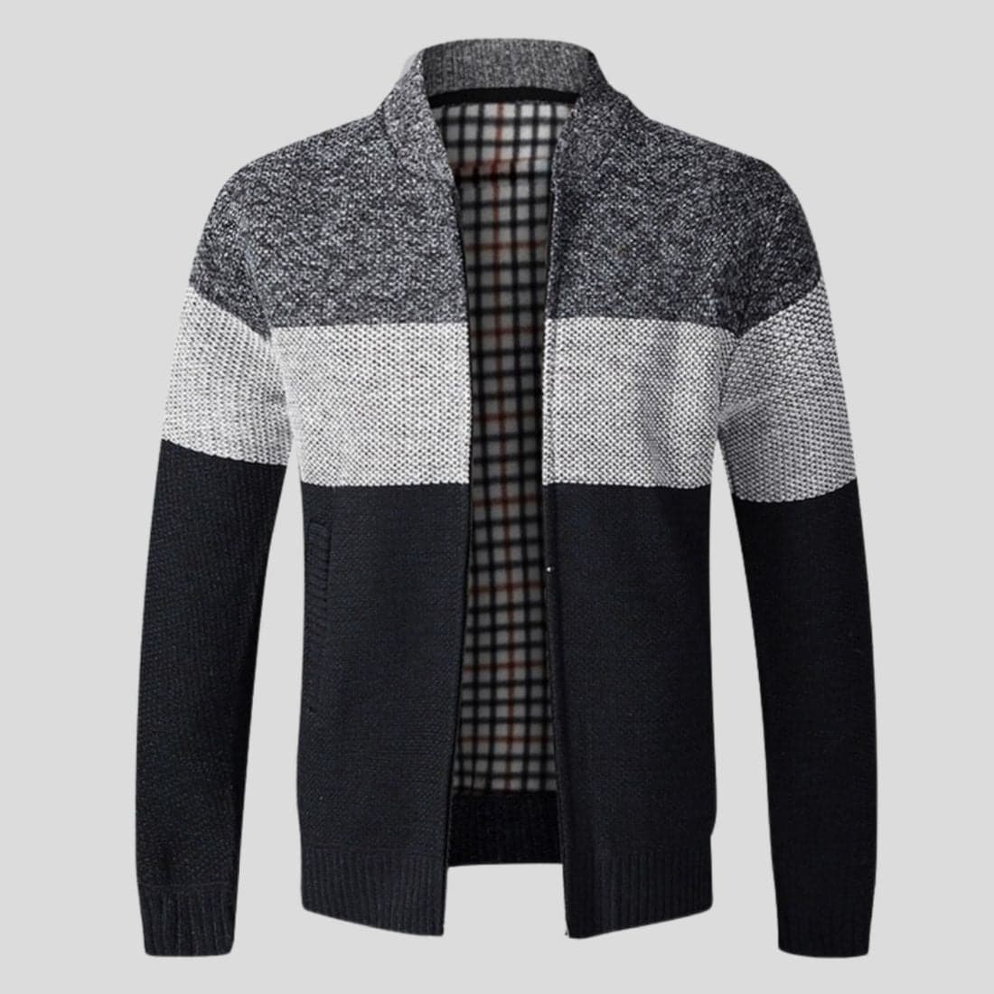 Gestreifte Strickjacke für Herren