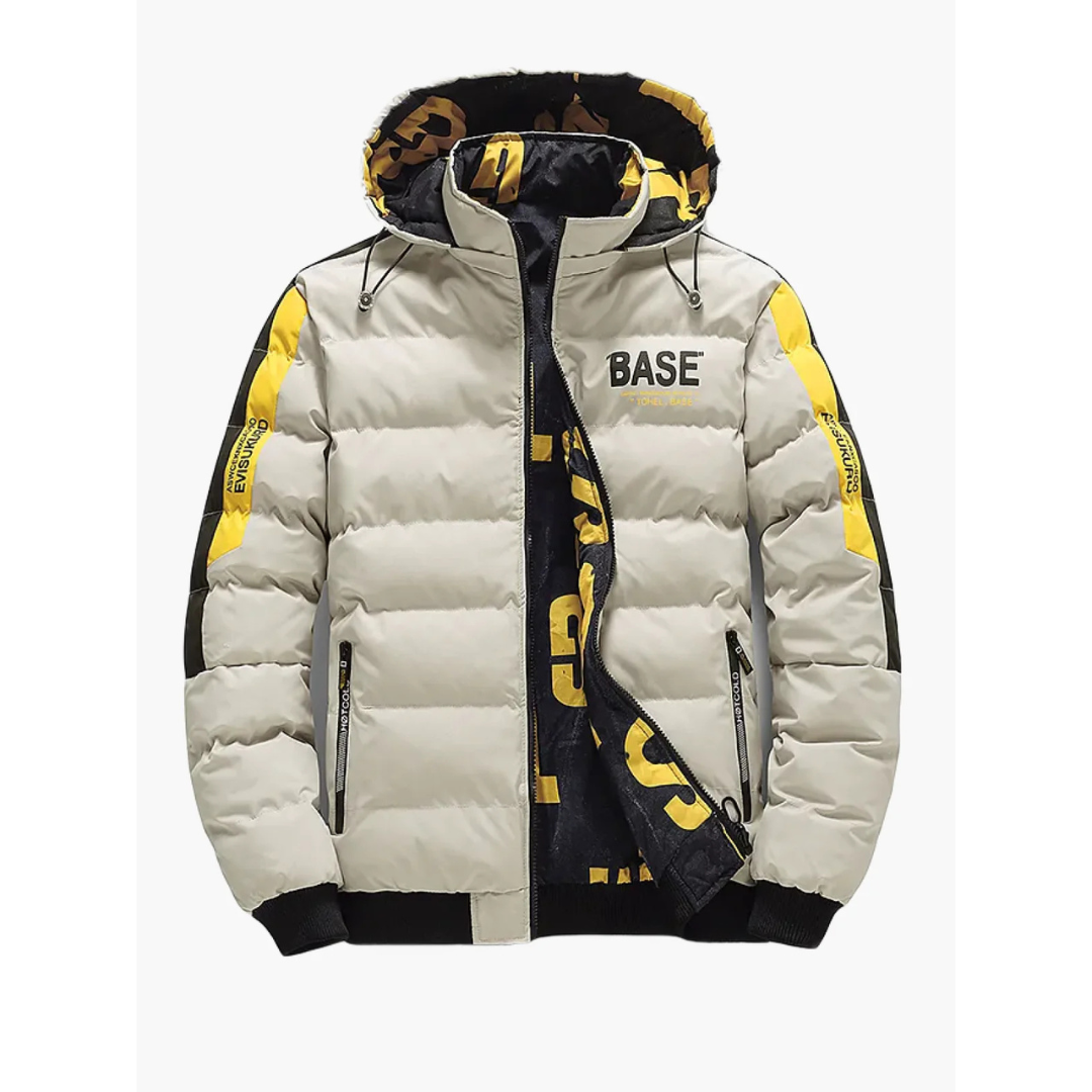 Bedruckte Steppjacke mit Kapuze für Herren