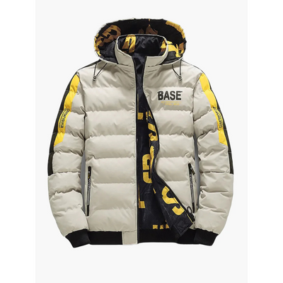 Bedruckte Steppjacke mit Kapuze für Herren