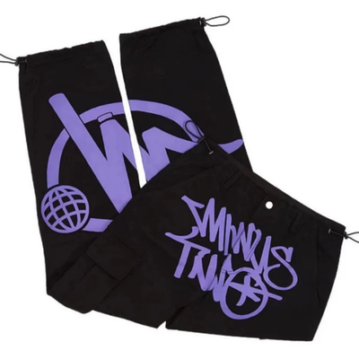 Herren Retro Cargo Gerade Bein Bedruckte Baggy Hose | Straßenmode