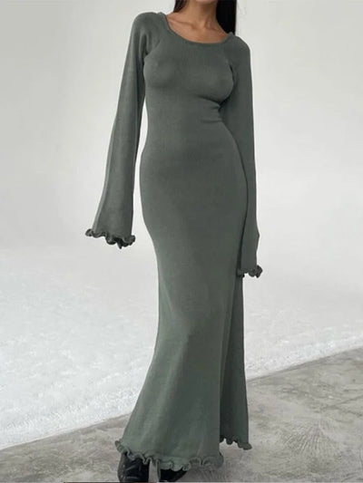 Damen spitzenstrickkleid