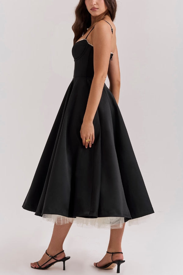 Lorraine® | Trägerloses, ärmelloses Tutu-Maxikleid mit V-Ausschnitt