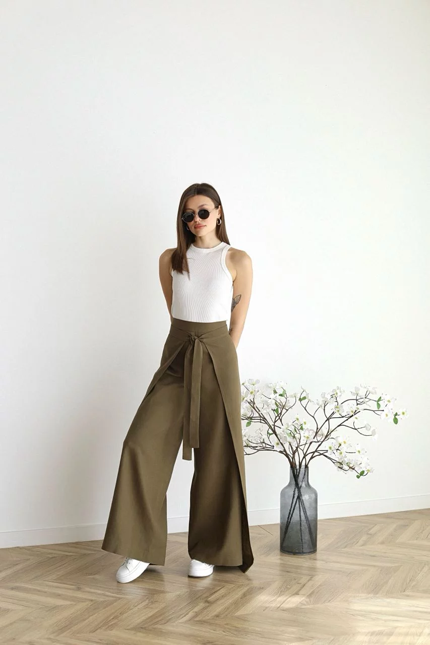 Weite leinenhosen für frauen