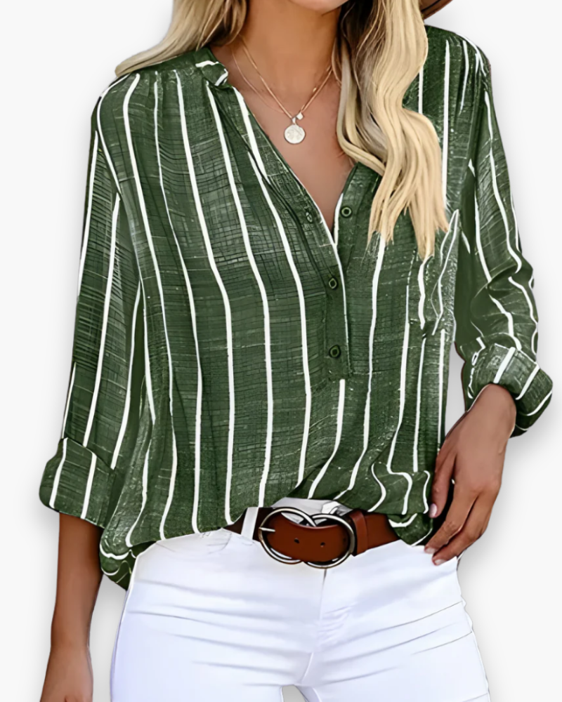 Damen Trendige Gestreifte Hemd | Elegante Stil