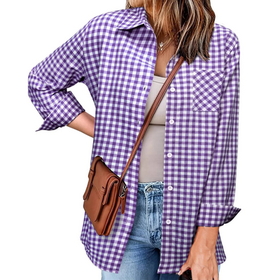 Flanell Button Down Hemd Für Damen | Langarm