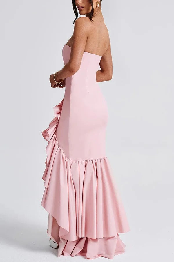 Lindsay® | Sexy Off-Shoulder-Maxikleid mit schmaler Passform und unregelmäßigem Saum