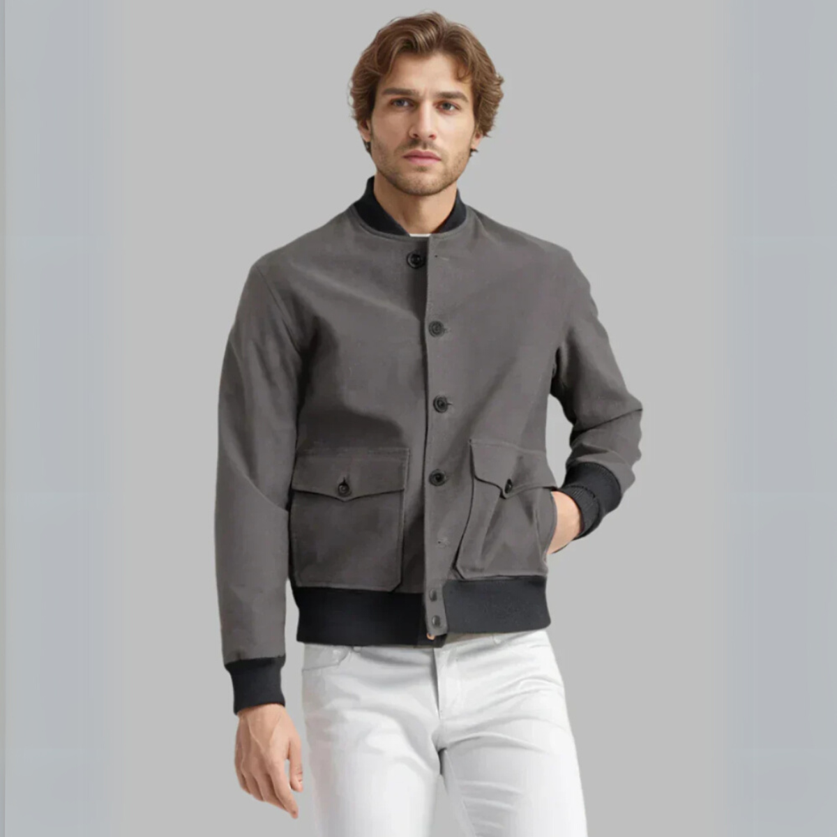 Strukturierte Kurze Jacke Für Herren