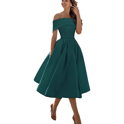 Damen Zeitloses Off-Shoulder Kleid | Midi