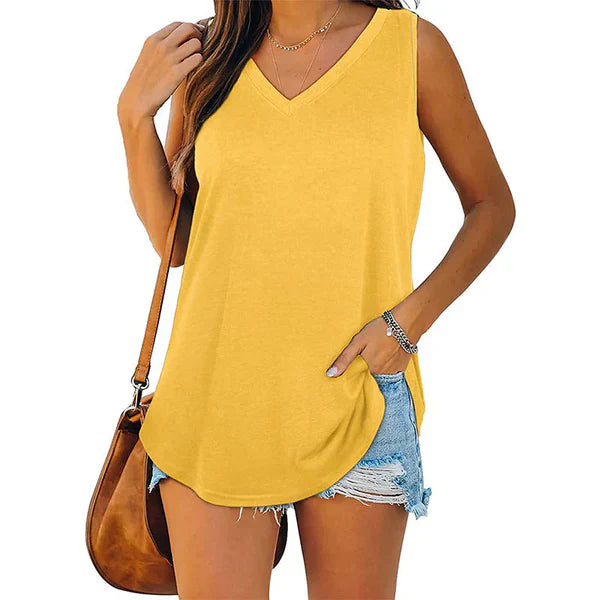 Ophelia – jersey-tanktop mit v-ausschnitt