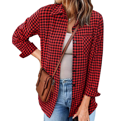 Flanell Button Down Hemd Für Damen | Langarm