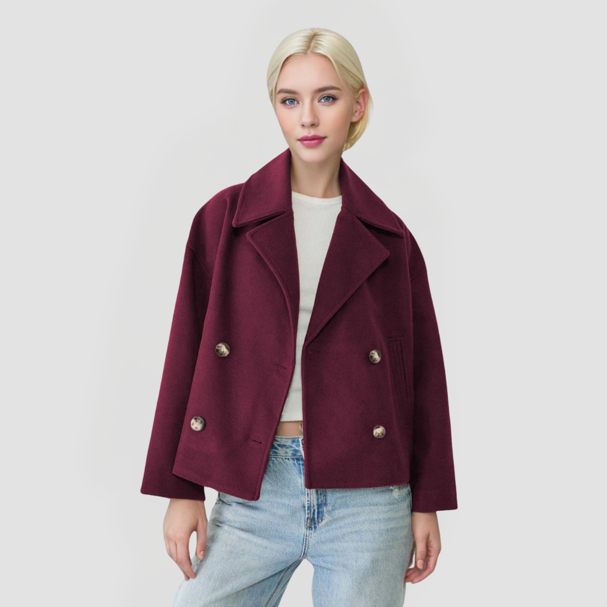 Boxy Zweireiher Jacke für Damen