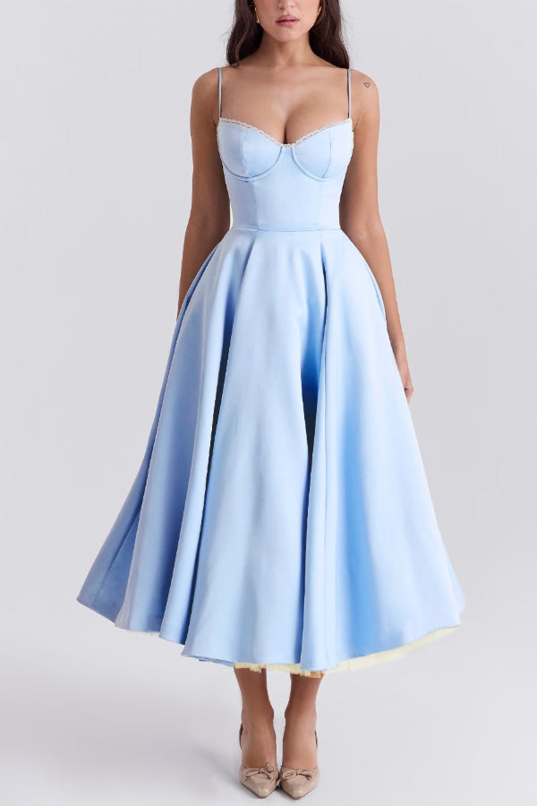 Lorraine® | Trägerloses, ärmelloses Tutu-Maxikleid mit V-Ausschnitt