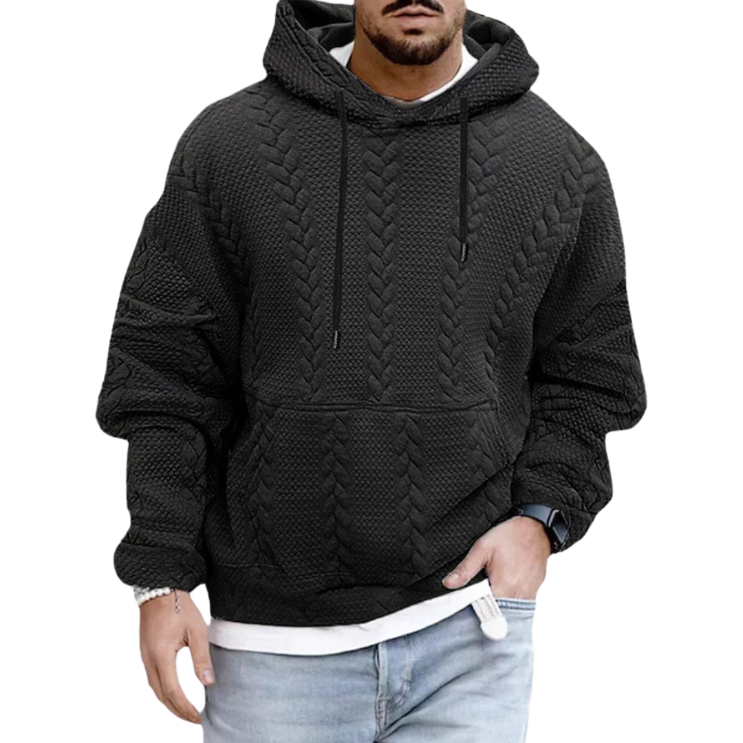 Kapuzenpullover mit Zopfmuster für Herren