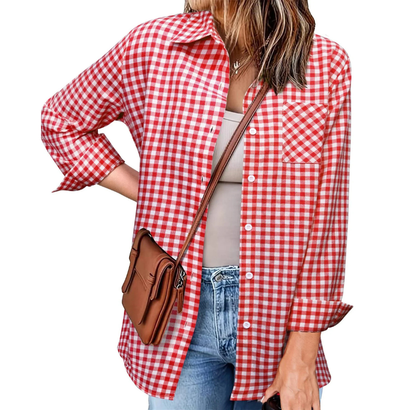 Flanell Button Down Hemd Für Damen | Langarm
