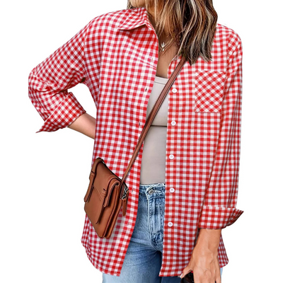 Flanell Button Down Hemd Für Damen | Langarm