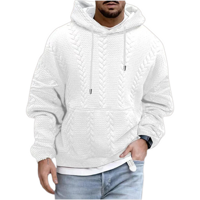 Kapuzenpullover mit Zopfmuster für Herren