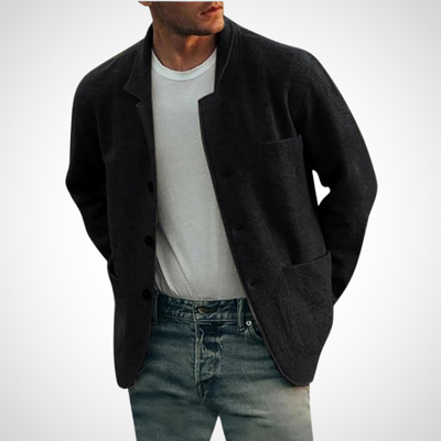 Strukturiertes Button-Front-Jacke für Herren