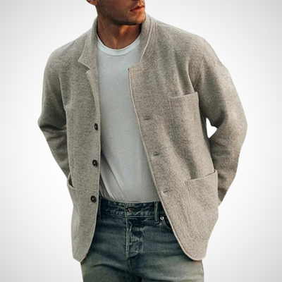 Strukturiertes Button-Front-Jacke für Herren