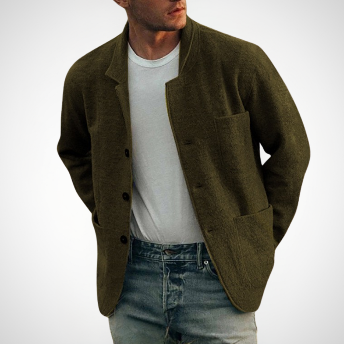 Strukturiertes Button-Front-Jacke für Herren