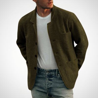 Strukturiertes Button-Front-Jacke für Herren