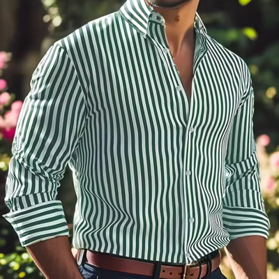 Vertikal Gestreiftes Slim Fit Hemd Für Herren
