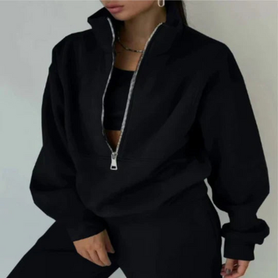 Zip-Sweatshirt Set Freizeit für Damen