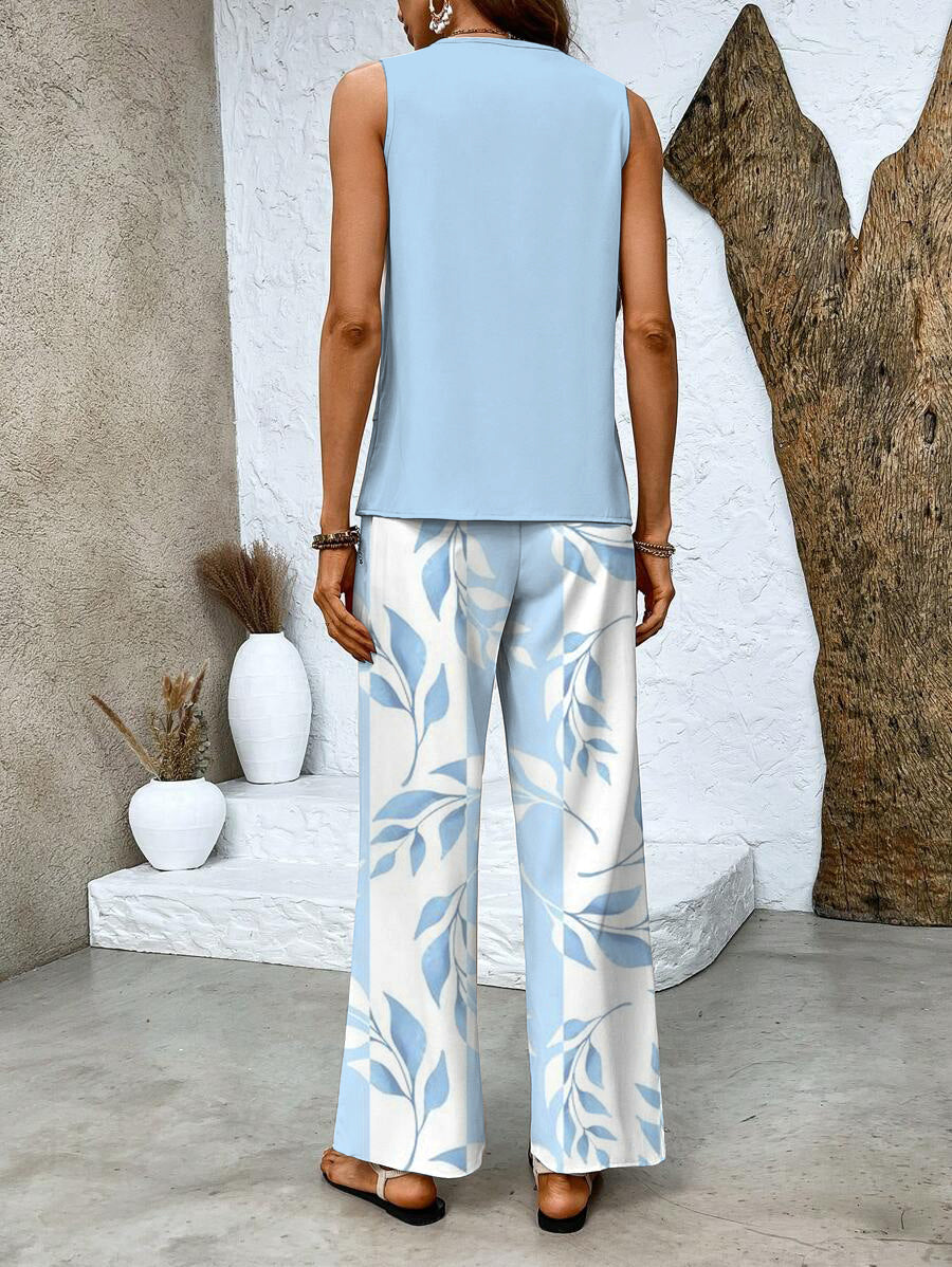 Oberteil und hose für damen elegantes 2-teiliges sommer-set